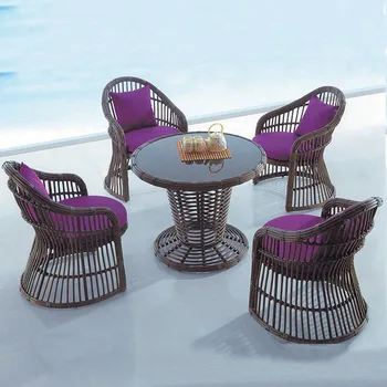 Individualų Balkonas Stalas ir Kėdė Modernus Minimalistinis Lauko Laisvalaikio Kūrybos Rotango Kėdės Vienas Mažas Žurnalinis staliukas Derinys