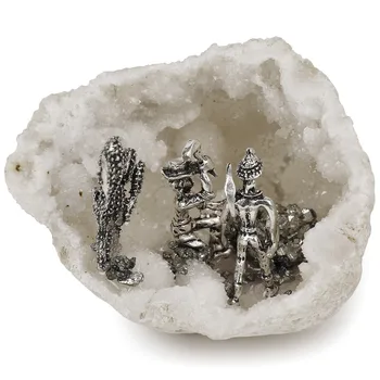 1pcs Kūrybos Kvarco Geode Su Pyrite Gyvas Modelis Krištolo, Agato Grupių, Su Skyle Namų Dekoro Dovana Šeimoms