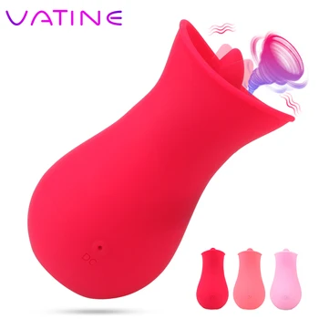 VATINE 10 Greitį Moterų Masturbator Klitorio Stimuliatorius Kalba Lyžis Vibratorius Suaugusiųjų Produkto Produkto Orgazmas