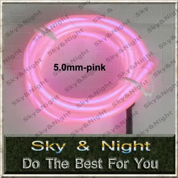Kokybės mažesnės kainos, Neoninės šviesos, rožinė 50M-5.0 mm thinkness +220v Keitiklis+nemokamas pristatymas