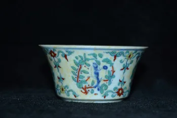 Antikvariniai MingDynasty puodelis,spalvų gėlės ir paukščiai, taurės ,Rankų darbo dažytos amatų,Surinkimo ir Puošmena,Nemokamas pristatymas