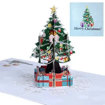 Sulankstomas Kalėdų Kortelė Dekoratyvinis Kūrybos Kalėdų Eglutė 3D Pop-Up Kortelės, Sveikinimo atviruką, Atostogų Kortelės Festivalis Dovanos Vaikams