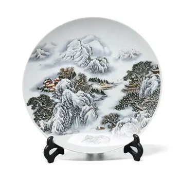 Jingdezhen porceliano buities keraminės dekoratyvinės plokštės Sniego Moutain Riverside rankdarbių baldai