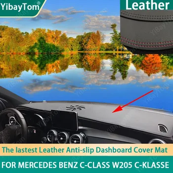 PU Odinė prietaisų Skydelio Anit-slip Anti-UV Padengti kilimėlis Mercedes Benz C-Class 