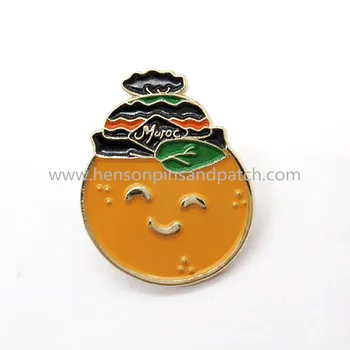 Individualų aukso metalo minkštas emalį, šypsena, veido orange pin ženklelis