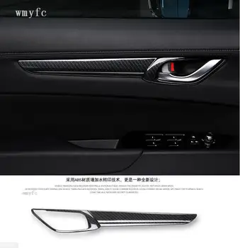 4PCS automobilio Anglies pluošto durų rankena padengti žiedas modifikuotą specialiųjų ABS Mazda CX-5 CX5 2nd Gen 2017 2018 optikos reikmenys