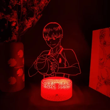 Haikyuu Pobūdžio kageyama tobio 3D Statulėlės Anime Lempa LED Spalva Keičiasi pagrindiniai kištukiniai naktinių lempų lizdai Otaku Dovana, Namų Miegamajame Darbalaukio Dekoras