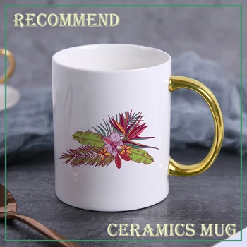 Išskirtinį keramikinis puodelis kūrybos puodelis gėlių pattern kavos puodelis namo geriamo puodelio pieno, sulčių, pusryčiai taurės KTZW-037