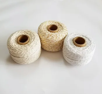 Didmeninė 100% Medvilnė, 100 m/roll dekoratyvinės virvės string sriegis virvės virvės, pakavimo šalis, vestuvių dekoravimas priedą 