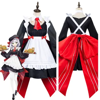 Anime Genshin Poveikio Cosplay x KFC Noelle Tarnaitė Suknelė Cosplay Kostiumas Helovyno Karnavalas Kostiumas