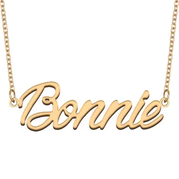 Bonnie Lentele Karoliai Moterų Nerūdijančio Plieno Papuošalai Auksu Pavadinimas Grandinės Pakabukas Femme Mamos Draugei Dovana