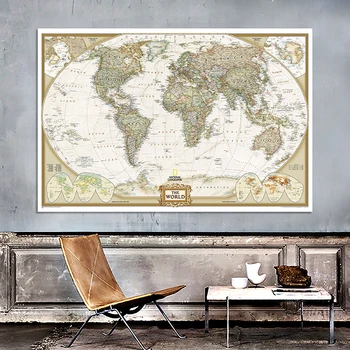 Retro Pasaulio Žemėlapyje Pasaulyje Dažymas Purkštuvu, Žemėlapis 150x225cm neaustinių Reguliariai Žemėlapis Švietimo, Kultūros Mokyklos Reikmenys