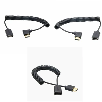 Didelės spartos HDMI suderinamus elastinga viela 4K * 2K @ 60HZ OD3.2mm kairysis ir dešinysis kampas vyrų ir moterų ilgiklis