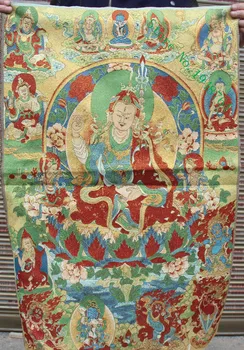 kinija, Tibetas Šilko siuvinėjimo Guru Padmasambhava Rinpoche Thangka Tapybos Freskos 36 colių-8442