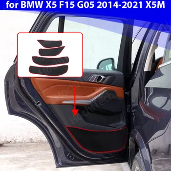 Durų Viduje Guard Apsaugos Kilimų decal Pusės krašto padengti BMW X5 F15 G05 2014-2021 X5M Automobilio Duris Anti Kick Trinkelėmis Lipdukas