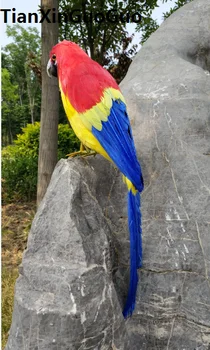 didelis 42cm spalvingų plunksnų papūga sunku modelio papūga paukštis prop rankdarbių namų, sodo puošmena s1884