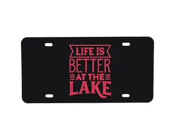 Gyvenimas yra Geriau prie Ežero Tuštybės Plokštė, Priekiniai Licenciją Plokštelės Custom Automobilių Žymeklį Automobilių Reikmenys Ežeras Gyvenimo Tuštybės Plokštė Ežero Mergina Dovana
