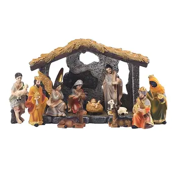 Kalėdos Rinkinys Su Duomenimis Realaus Gyvenimo Kalėdos Jėzaus Ėdžiose Kalėdų Lovelę Ornamentu Bažnyčios Kalėdų Dovana, Namų Puošybai