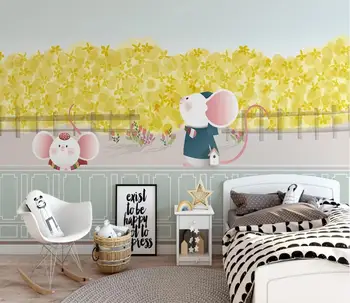 Pasirinktinę animaciją mėlyna auksinis ruduo vaikų kambario foną tapetai, sienų tapyba