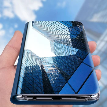 Veidrodis Peržiūrėti Smart Flip Case For Samsung Galaxy J7 2016 J72016 SM J710 J710F Prabanga originalus Magnetinis fundas Odinis Telefono Dangtelį