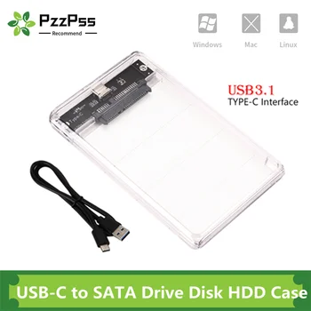 PzzPss 2.5 Colių HDD Talpyklos SATA 3.0, USB 3.0 5 Gbps 6TB Paramos UASP HD Išorės C Tipo 3.1 SSD Kietąjį Diską Atveju