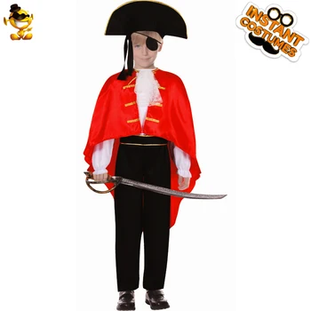 Helovinas Kalėdų Cosplay Berniukai Piratų Kostiumų Fancy Dress Deluxe Piratų Tiktų Vaikams Gimtadienio Kostiumas Su Skrybėlę