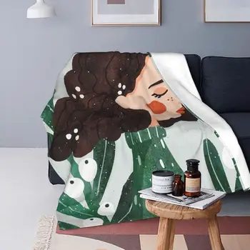 Schönheit Mädchen Decke Dschungel Flanell Neuheit Atmungsaktive Werfen Decke für Zu Hause Frühling/Herbst