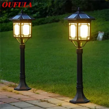 OUFULA Klasikinės Lauko Vejos Lempos Šviesos diodų (LED) Vandeniui Elektros Home Villa Kelias Sodo Puošmena