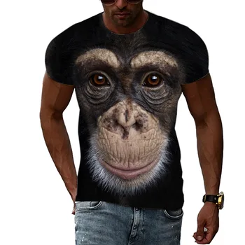 Mados Vyrų 3D Juokinga T-Shirt Juokinga Orangutan spausdinti vyriški trumpomis Rankovėmis Vasaros Gatvės Hip-Hop Vyrų, O Kaklo T-Shirt