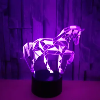 Naujausias 3D LED Vaikas naktį šviesos kūrybos valgomojo stalas, naktiniai staleliai, lempa romantiškas jodinėjimas šviesos lempos vaikų namų puošybai dovana vaikas