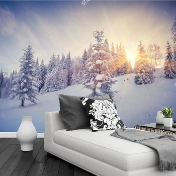 Custom gamtos tapetai,žiemos peizažas,3D foto freskos gyvenimo kambario, miegamasis restoranas fone sienų apmušalai atsparus vandeniui