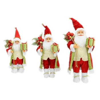 Kalėdų Senelio Lėlės su Dovanų Dėžutė Akinius Pliušinis Chalatas, Nuolatinis Figūrėlės Statulos Apdailos Kalėdų Ornamentu Žaislas
