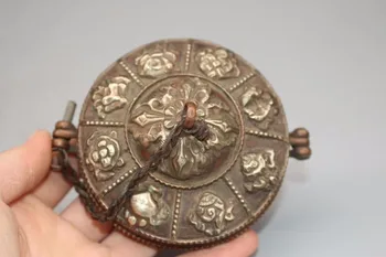 Azijos antikvariniai Nepalas/ Tibeto rankų darbo senų vertus bell ,Skersmuo 9CM,Tradicinės Tibeto Vario Varpas Su 11 CM dėžutė