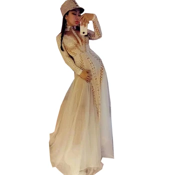 Aukštos Kokybės Baltos Spalvos Vienspalviai Voile Perspektyvos Suknelė Moterų Ilgų Uodegų Suknelė, Naktiniame Klube Bar Prom Šalies Kostiumais Dainininkės Šokių Šou Scenoje Dėvėti