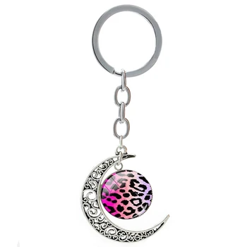 Pink Leopard Print Vietoje Pultelio Moterų 2021 Naujas Mados Turas Stiklo Klavišą Poros Vestuvių Jewelrys