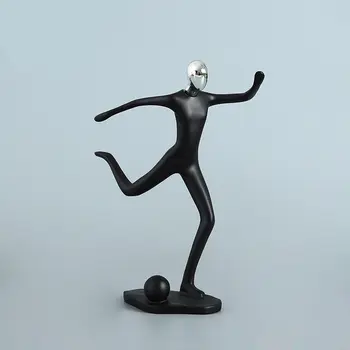 [Amatų] Šiuolaikinių Abstrakti Skulptūra Sporto futbolo žaidėjas pav modelis Statula Meno Drožyba Dervos Statulėlės Namų Dekoracijos