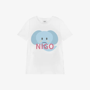 NIGO Vaikų Dramblys Laiškas Spausdinti Trumpas Rankovės Medvilnės Atsitiktinis Marškinėliai #nigo34216