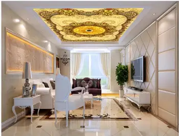 3d tapetai pasirinktinius nuotraukų Europos prabangos aukso modelis lubų freskos namų dekoro 3d sienų freskomis tapetai už kambarį