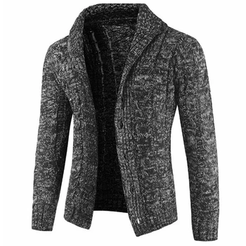 Aukštosios Gatvės Mados Sweater Mens Apsiaustus Storio Vata Sweatercoats Europos Stiliaus Žmogus Paltai Megztiniai Megzti Vilnos Megztinis 2019 A388