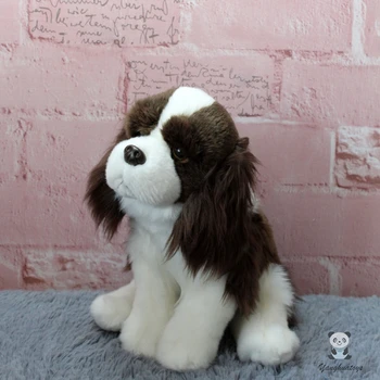 Mielas Karaliaus Karolio Spanielis lėlės žaislas realiame gyvenime Cavalier šunys modelis minkštas pliušinis įdaryti gyvūnams, žaislai vaikams šiuo parduotuvė