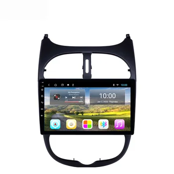 9 colių Android 8.1 automobilio multimedijos grotuvas GPS navigacija, Bluetooth, stereo video grotuvas radijo 2001-2008 Peugeot 206