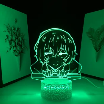 Osamu Dazai Anime Bungo Benamių Šunų LED Lempa Kambario Dekoro Draugui Gimtadienio Dovana Manga Įtaisą 3D Lentelė Šviesos Dropshipping