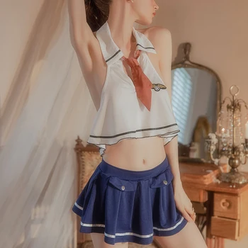 Erotinis Koliažas Studentų Sailor Šalis, Cosplay Kostiumai, Moters apatinis Trikotažas Mokyklos JK Uniformas Japonijos Kawaii Cute Girl Karšto Seksualus Sijonas