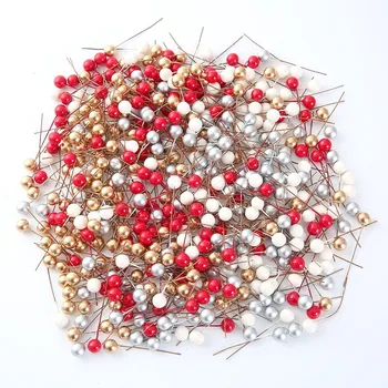 50pcs/daug mini netikrą plastiko uogų dirbtinių gėlių raudonos vyšnios perlamutro stamen vestuvių papuošalai Kalėdų 