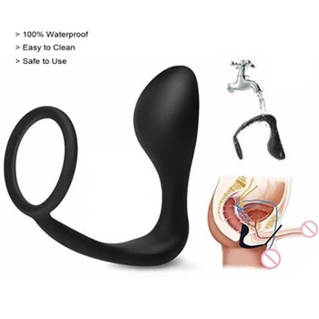 Vyrų pusiausvyros prostatos masažuoklis prietaiso silikono analinis kaištis chrizantemų dėvėti kištuko užrakinimas esmė žiedas į sekso žaislas analinis