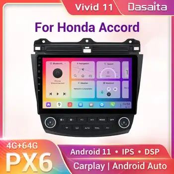 Dasaita Ryškus Android11 Multimedijos Honda Accord 2003 - 2007 M., automagnetolos 10.2