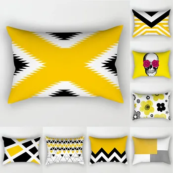 Geltona geometrinis dryžuotas raštas mesti pagalvės draugų tv šou ne pagalvių užvalkalus stačiakampis pagalvės padengti namų decore pagalvė