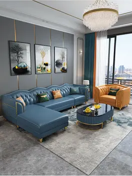 Amerikos lengvojo prabangos odos sofos kambarį kampe mažas butas modernus minimalistinis modelis kambarys visame name baldų komplektas com