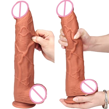 Minkštas Didžiulis Tikroviškas Dildo Didelis Skysto Silikono Varpos Su siurbtukas Sekso Žaislai Suaugusiems, lesbiečių Moterų Masturbacija Produktus