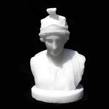 1 Gabalas, rankomis pagamintas natūralus baltas jade akmuo žmonių statula vidaus apdaila